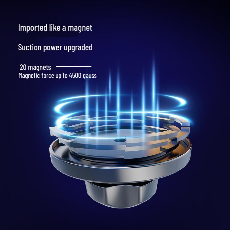 Magnetic Car Wireless Charger & Phone Holder with RGB Lights - 15W Fast Charge