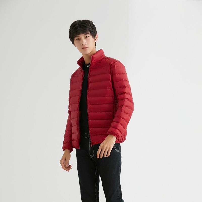 ikTok Light and Thin Down Jacket Men's Hooded Down Winter Coat Thickened Large Size Men's Coat