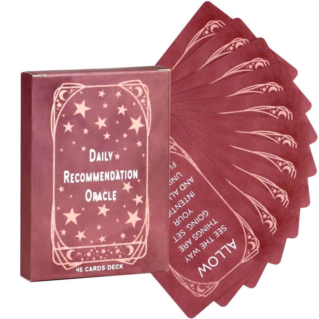 10.4*7.3cm Daily Recommendation Oracle Cards - 45 Card Celestial Affirmation Deck for Spiritual Guidance & Mindfulness