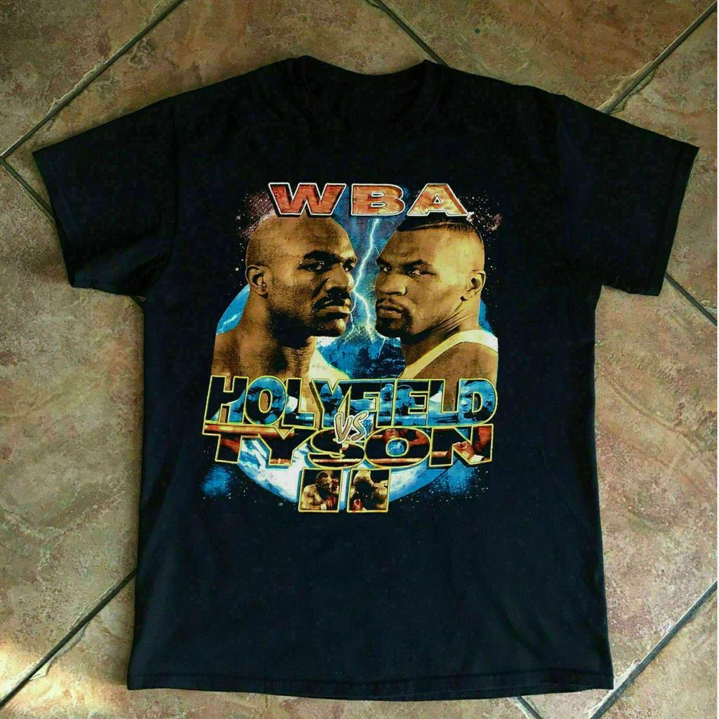 Vintage Rare Mike Tyson Evander Holyfield TShirt Mens Cotton ONeck Short Sleeve T Shirt New Size S3XL