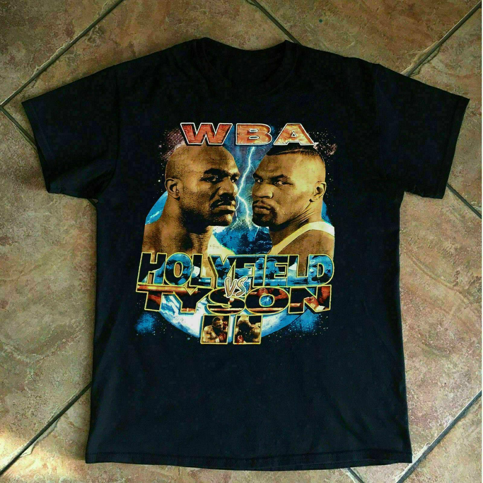 Vintage Rare Mike Tyson Evander Holyfield TShirt Mens Cotton ONeck Short Sleeve T Shirt New Size S3XL S