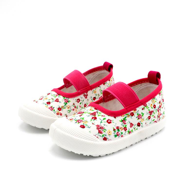 Zapatillas Girl Casual Shoe 2024Spring New Minimalist Floral Kid Shoe Daily Canvas Girl Shoe Light Shallow Mouth Baby Shoe Tenis