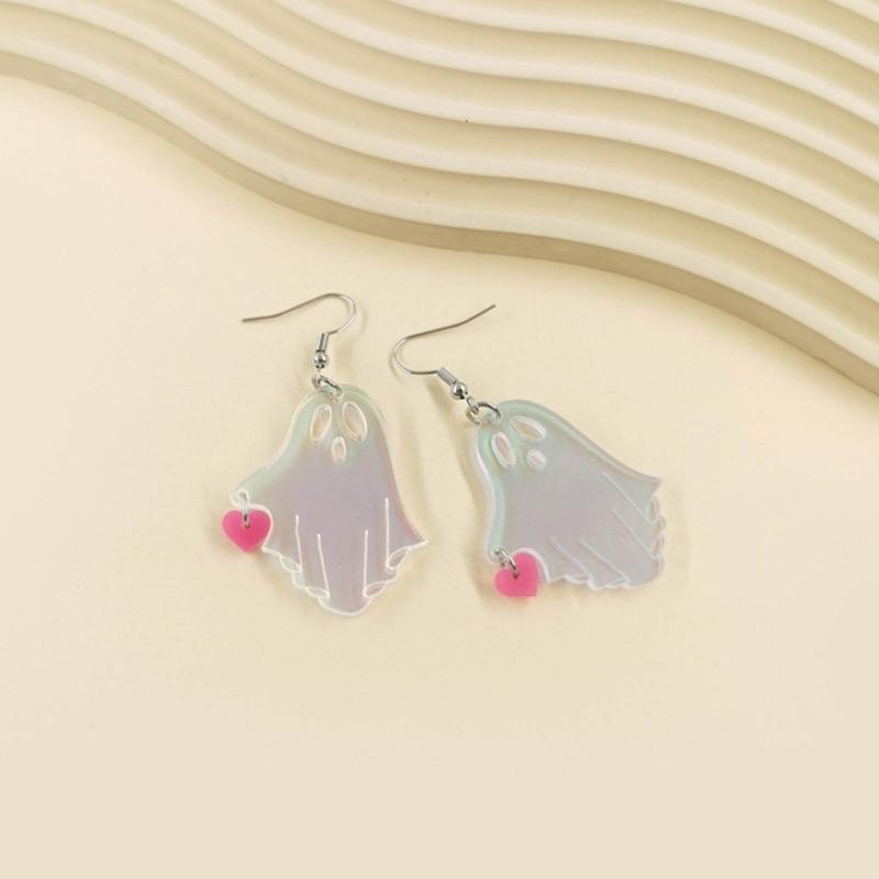 Novelty Acrylic Specter Earrings Holiday Party Favor Decoration Supply Colorful Specter Charm Stud Earring Jewelry Gift