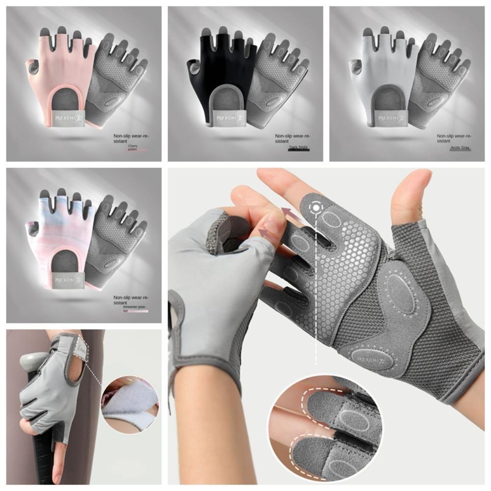 

Breathable Cycling Gloves Non-slip Training Gloves Half Finger Gloves Exercises M-black