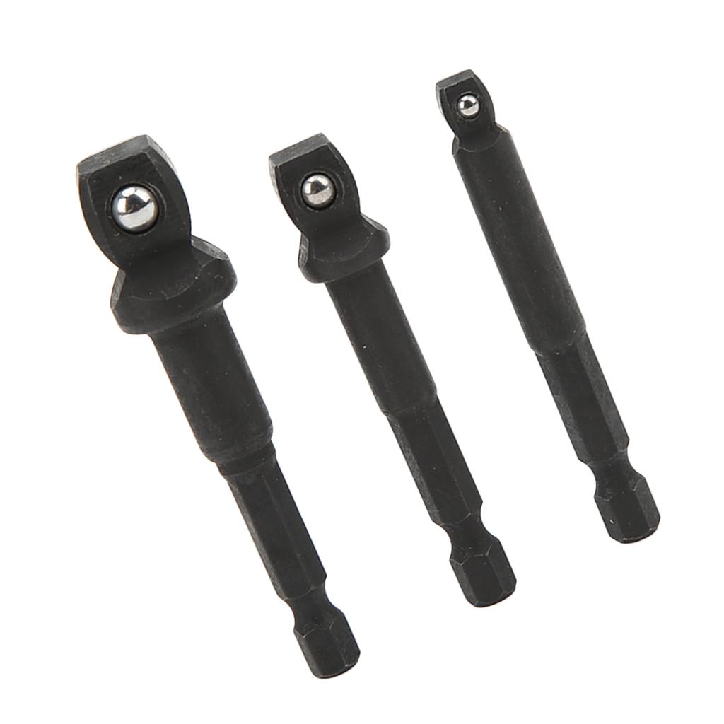 3Pcs Socket Adapter 12in 38in 14in Hex Shank Chrome Vanadium Steel Tool Set Kit