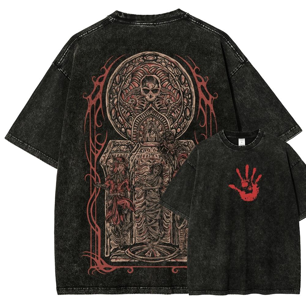 

The Elder Scrolls Anime Lover Washed T-shirt Year round clothing high quality personality Clothes Plus Size Unisex New Model Couples tee XXXL