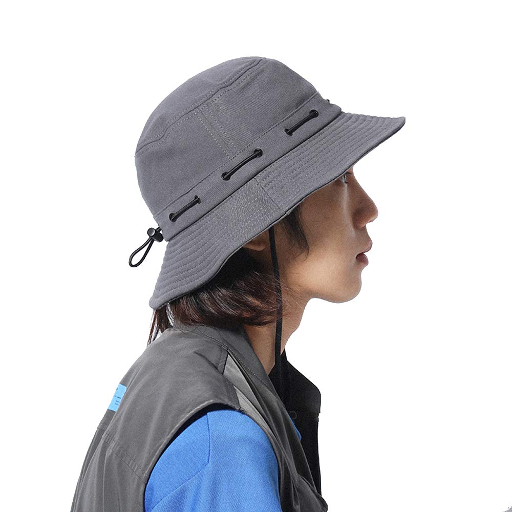 Croogo Safari UV for Women and Wide for Work and Cycling Hat, Protection, Men, Brim, Foldable, Unisex, (G-BO04-Gray)
