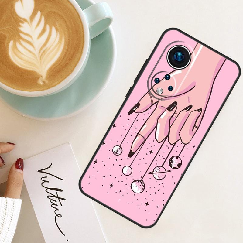 Pink Cat Skull Sorceress Witch For Honor Magic 8 Pro 7 6 5 Lite Case For Honor 400 200 50 70 90 X8c X9a X9b X9c X9d Win RT