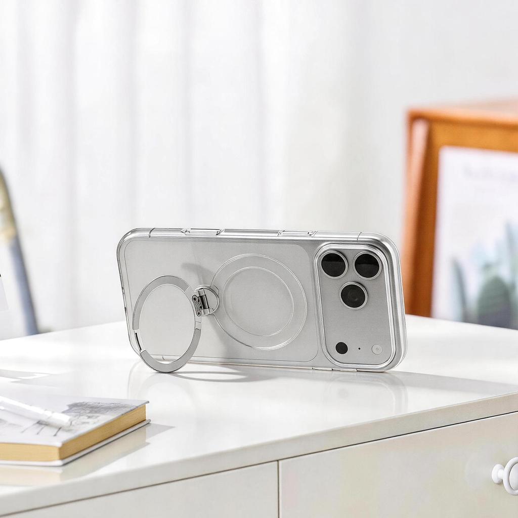 Husă Transparentă Rotativă Magnetică 360° pentru iPhone 17 Pro - Acoperire Completă
