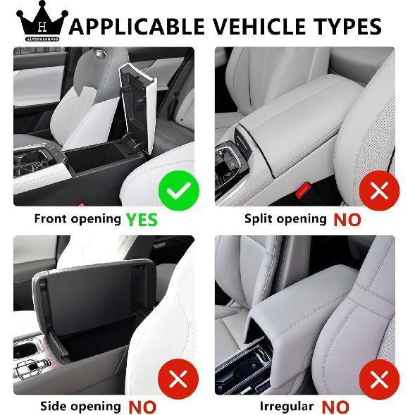 Car Armrest Covers, Vehicle Center Console Cover, Middle Storage Organizer Pads, Dog & Cat Paws Protetor, Nappa Leather, Waterproof, Anti-Slip, Auto