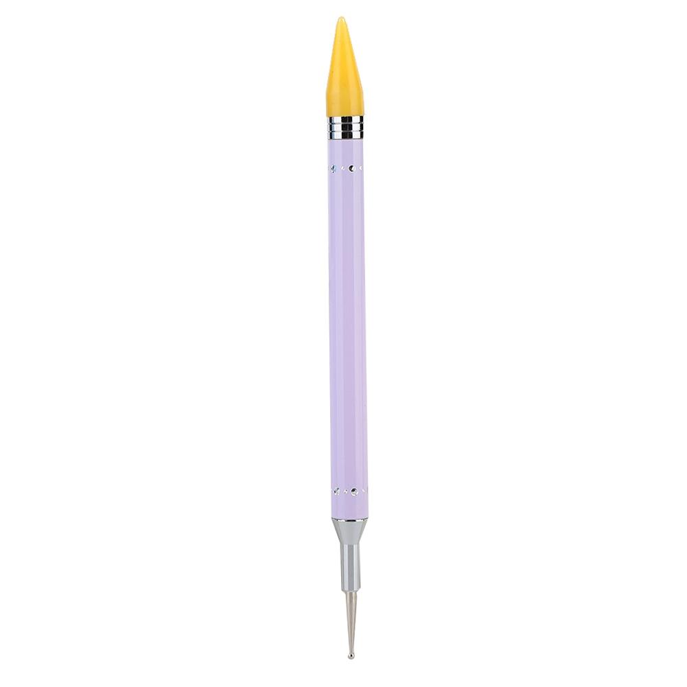 Dual Ended Nail Dotting Drawing Painting Pen Candy Color Nail Wax Stone Picker Manicure Purple