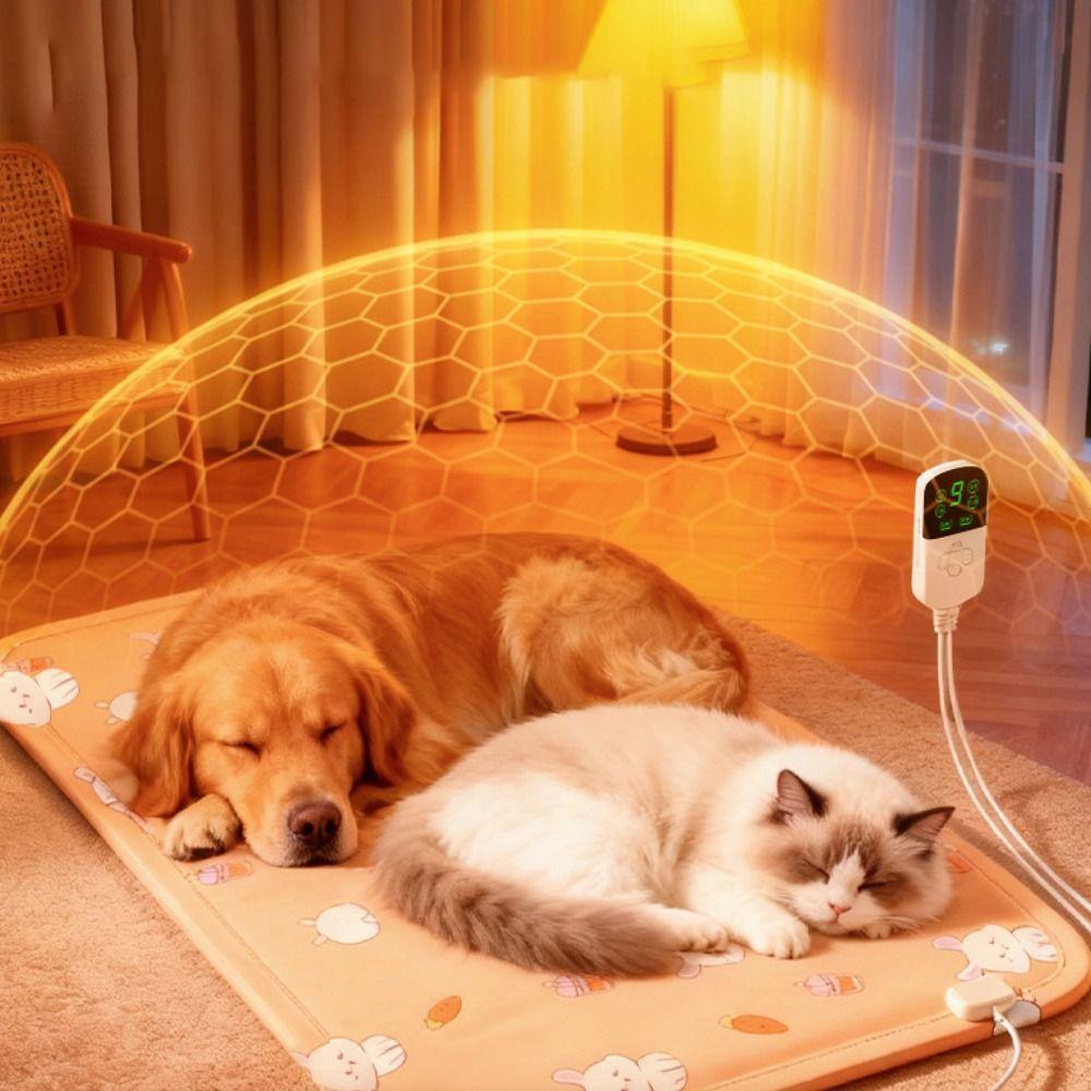 Waterproof Pet Electric Blanket Anti-scratch Thermostat Control Electric Heating Dog Bed Warm Cartoon Pattern Pet Heating Pad