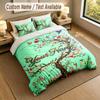 Floral Garden Theme Personalized 3Pcs Bedding Set Custom Text & Name 1 Sheet 2 Pillowcases Household Bedding 1pc