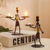 1pc Knick-knack Props Candle Holder Handmade Iron Romantic Candlelight Candlestick  Home Decor
