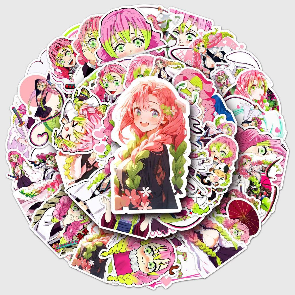 50 Kanroji Mitsuri Demon Slayer Anime Stickers for Cups & Luggage.