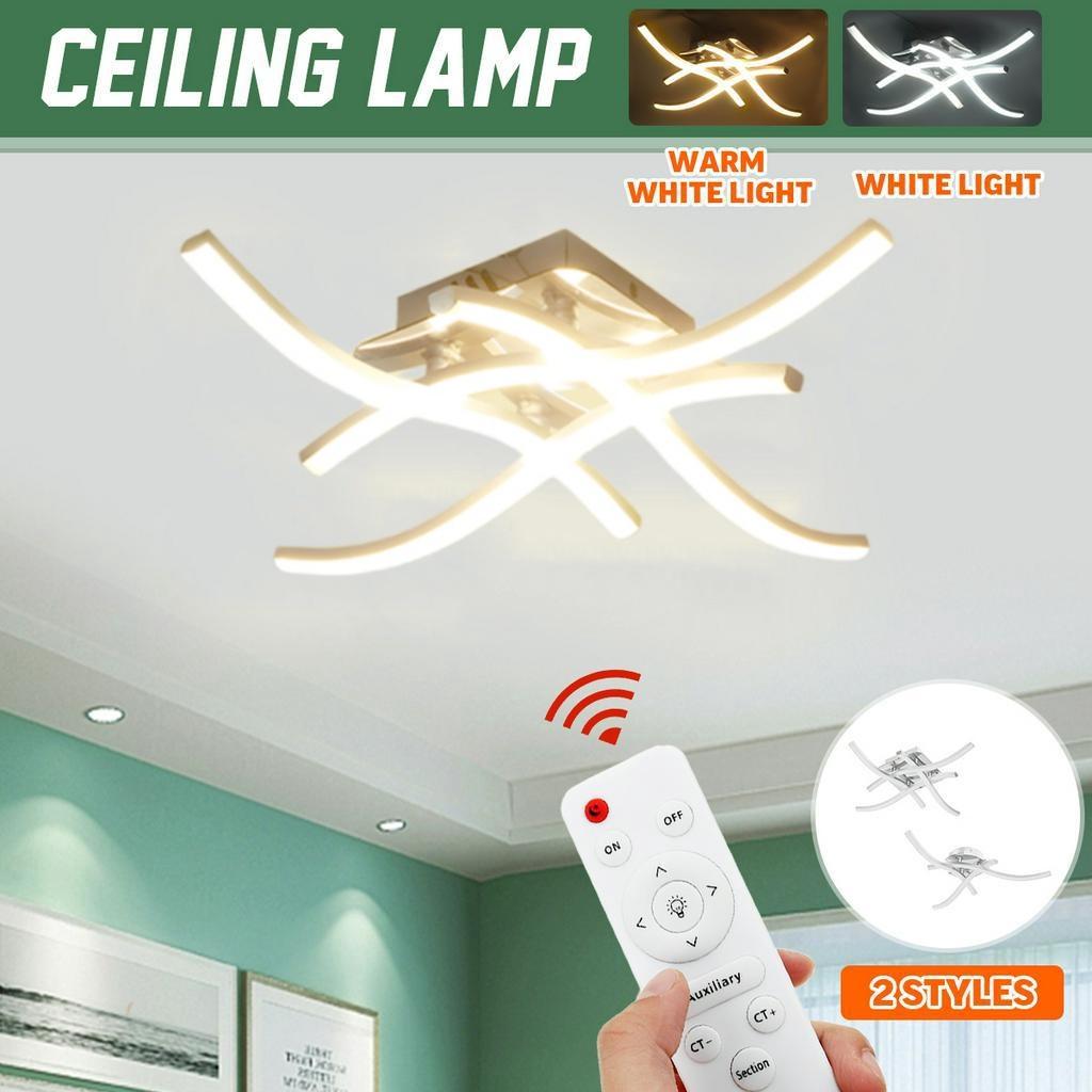 24W 18W Dimmable Moden LED 3/4 Light Ceiling Lamp Pendant Chandelier 1400LM Kitchen Bedoom with Remote Control