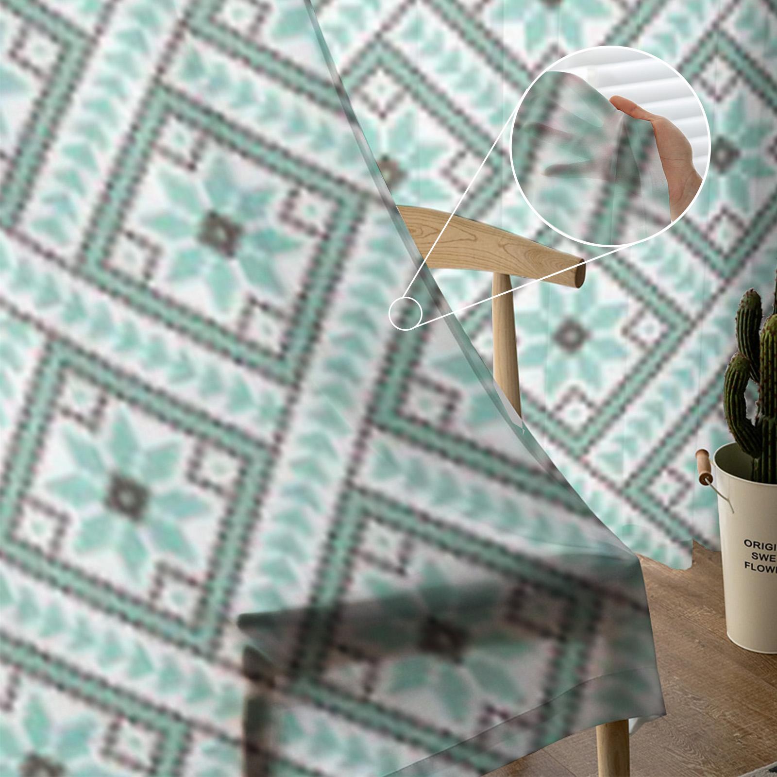 Прозрачные шторы с украинским орнаментом для гостиной — фото 2