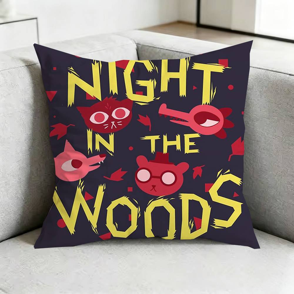 Game Night in the WoodsS Pillow Case Square DoubleSided Sofa Cushion Cover Bedroom Bedside Pillow Gift