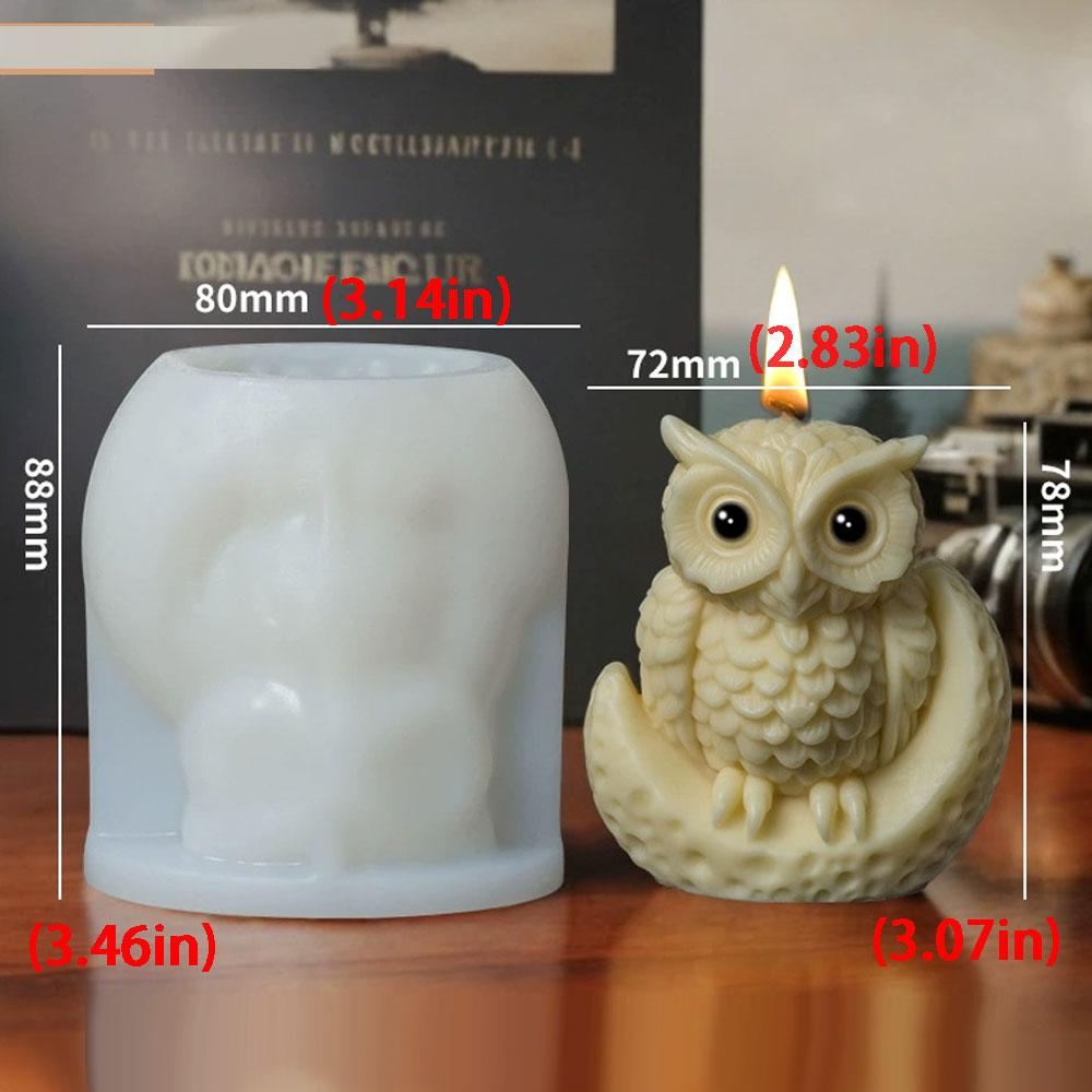 3D Eule Kerze Silikonform Wachskunst Herstellungswerkzeuge Haustiere Gips Harzformen Festival Partygeschenke Tiere Dekor DIY Geburtstag Bastelgeschenke