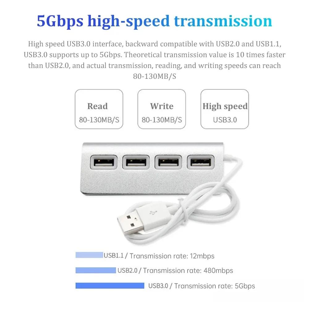 7 Ports Aluminum Alloy USB 3.0 HUB 5Gbps High Speed USB Docking Station USB HUB USB Splitter For Computer Laptop Macbook Pro