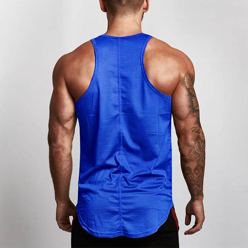 Muscleguys Casual Daily Vest Summer Wide Shoulders Men's Fitness Breathable Sleeveless T-Shirt