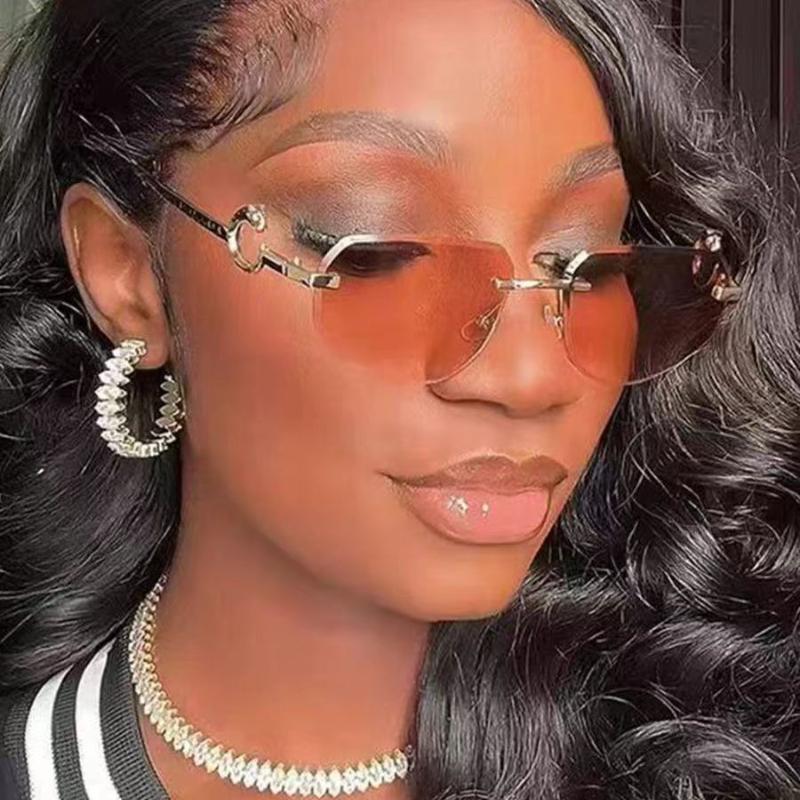 Vintage Rimless Sunglasses  Women Gradient Sunglasses Summer Shades Fashion UV400 Frameless SunGlasses Ladies Eyeglasses