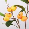 Green Leaves Artificial Loquat Fruit Branch Luxury Plastic Simulation Fruit Tree Faux Loquat Realistic Fake Plants