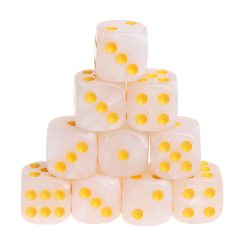 10 Pezzi 12/15/16mm Multicolore Acrilico Dado a Sei Facce Cubo Trasparente Perline per Dadi Sei Facce Leggero Giocattolo per Giochi da Tavolo Custodie per Dadi