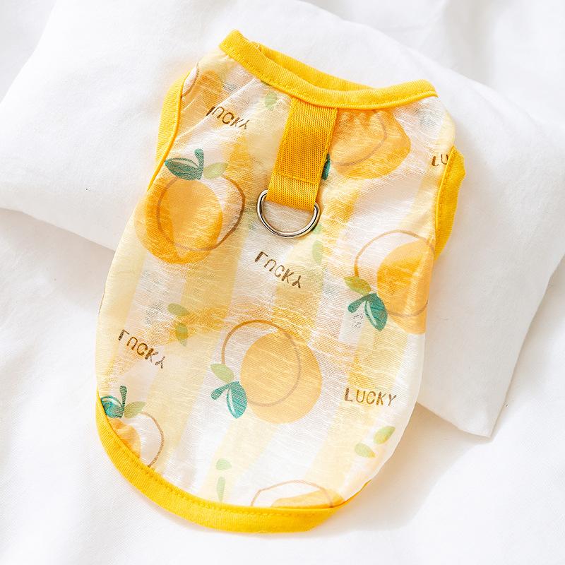 Summer New Cartoon Cute Wind Full Print Pet Two-legged Vest Can Pull Pet Clothes Dog Cat Clothing