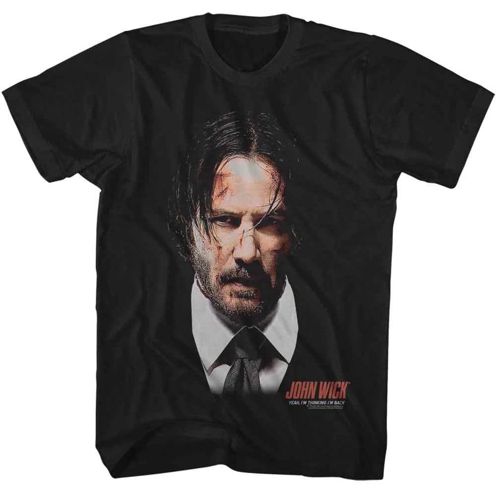 John Wick - Large With Logo - Officially Licensed - Black Solid Front Print Adul 160