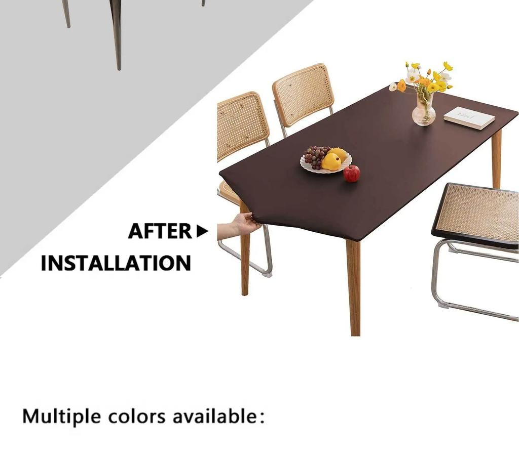 1 PC Solid Colour Rectangle Table Cloth Cover Waterproof Tablecloth Fits for Folding Tables Washable Table Protector Camping