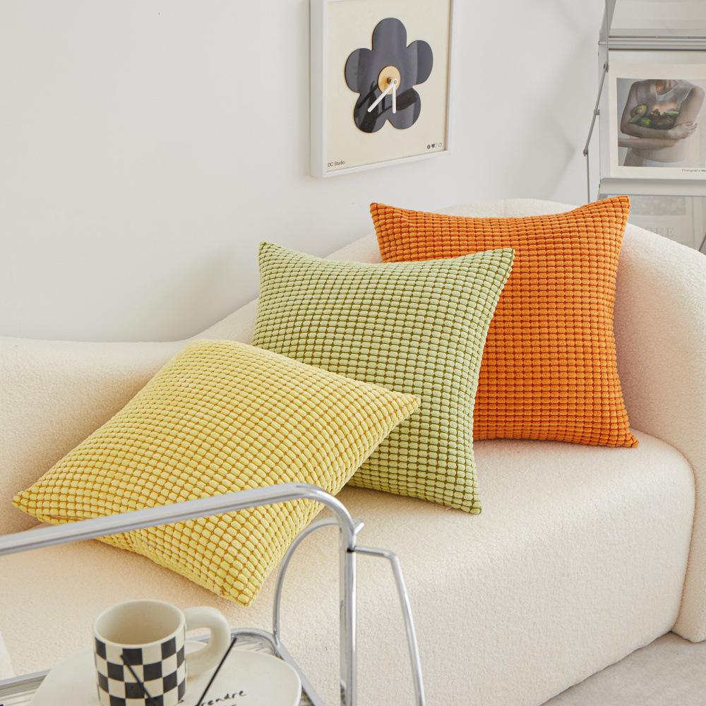 Polyester Short Plush Bedside Pillow Square Cushion Light Luxury High-end Sofa Pillow with Core