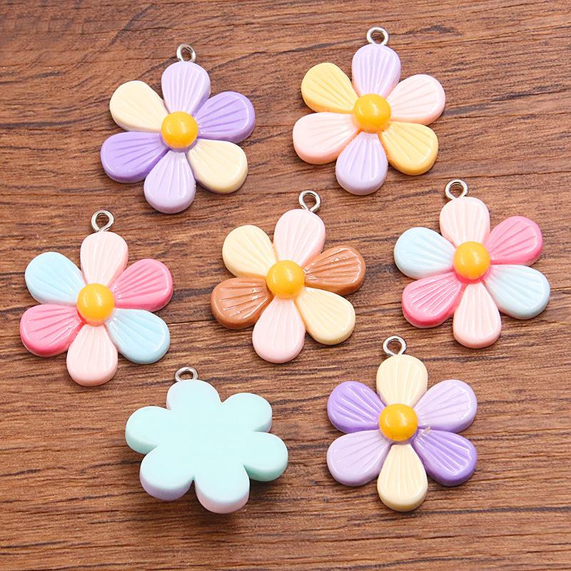 10Pcs 24*30mm DIY Resin Accessories Plant Flower Pendant Jewelry Accessories