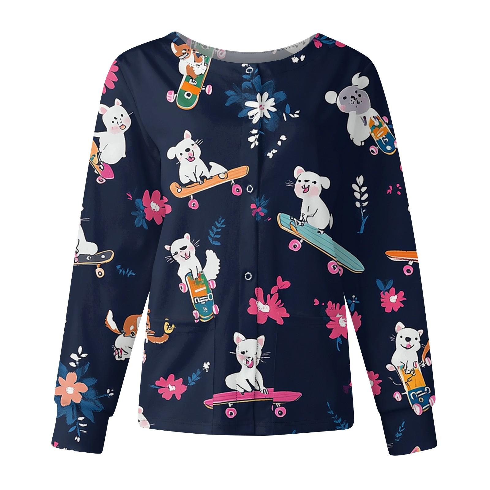 

Женский повседневный однобортный однобортный защитная одежда с длинными рукавами и цветочным принтом, кардиган, топ XXL