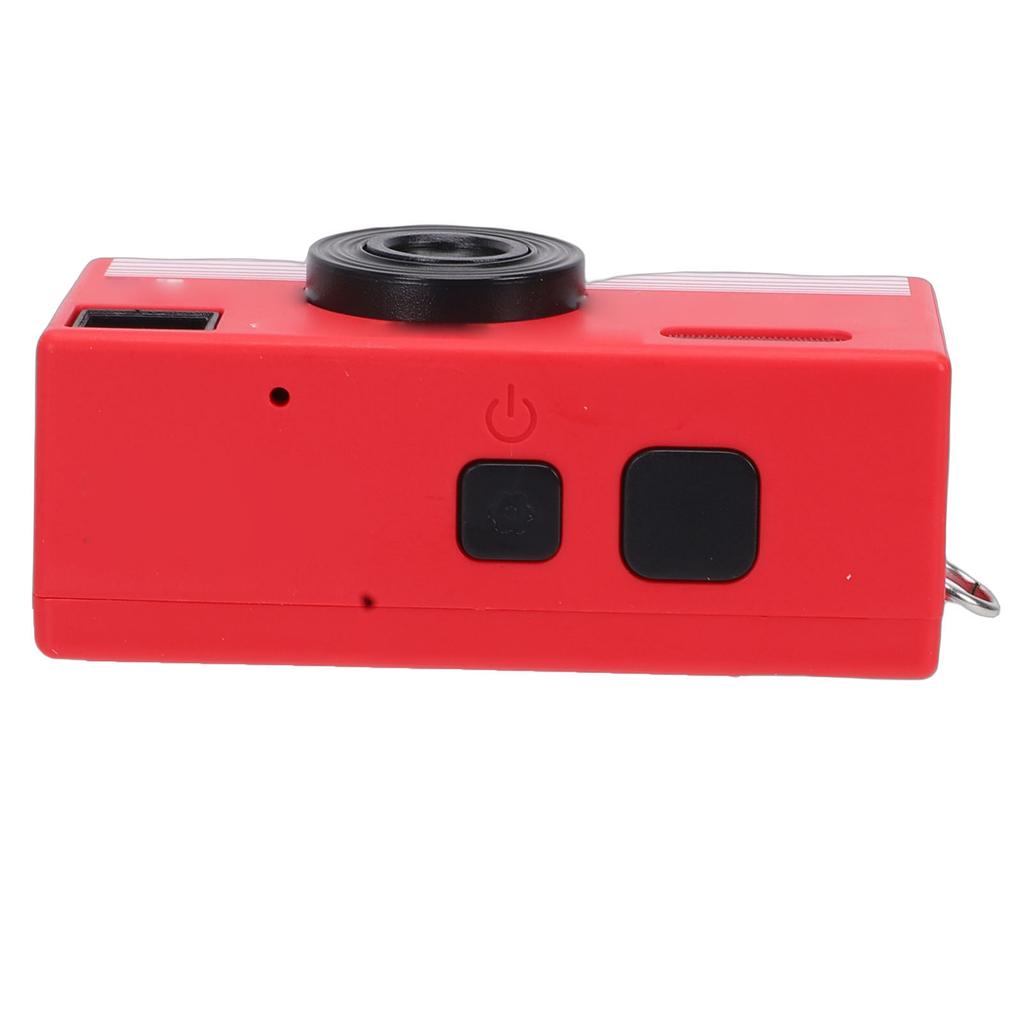 Keychain Camera 1080P High Definition 0.96 Inch Color Screen Retro Tiny Digital Camera for Life Records Travel Red