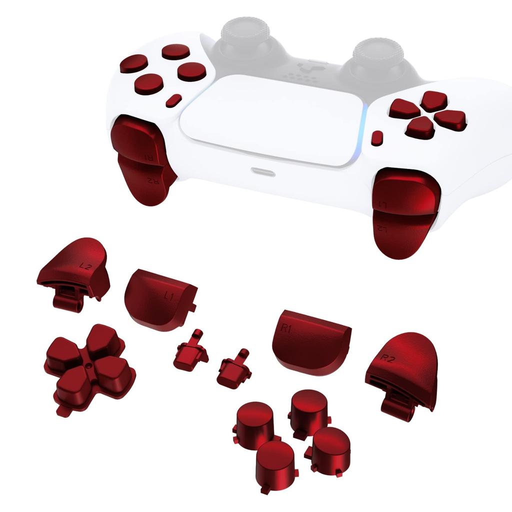 eXtremeRate Replacement for PS5 Controller and Face Compatible with PlayStation 5 Pure Color Full Button Set Not D-Pad (BDM-010 & 020), R1, L1, R2,
