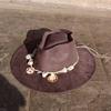 Vegan Suede Arrow-shaped Cap Women's Hat with Variousaccessoriesmen'sfedora Distressed Suede Hat Bohemianstylehat Men'sstraw Hat