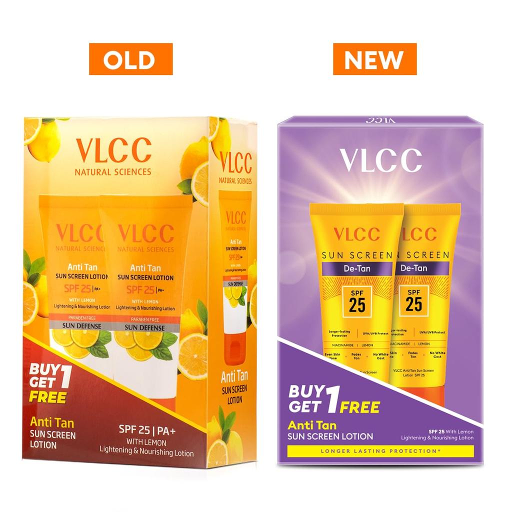 VLCC Anti Tan Sunscreen Lotion SPF 25 For Daily Sun Protection Hydrating Lightweight Formula 150 Ml Pack Of 2 Set