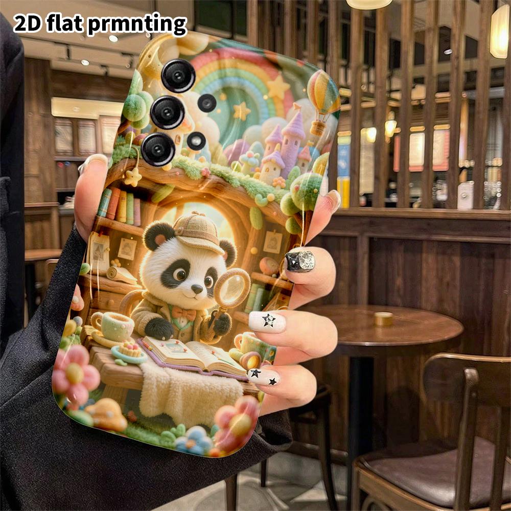 Phone Case: 2D Flat, Suitable for Samsung Galaxy A34 A35 M05 M06 S20 S22 S21 FE Plus 5G Protective Cases, Panda Detective Treehouse, Perfect Christmas