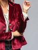 Versatile Velvet Blazer for Women, Retro Style Long Sleeve Outerwear Jacket with Pockets