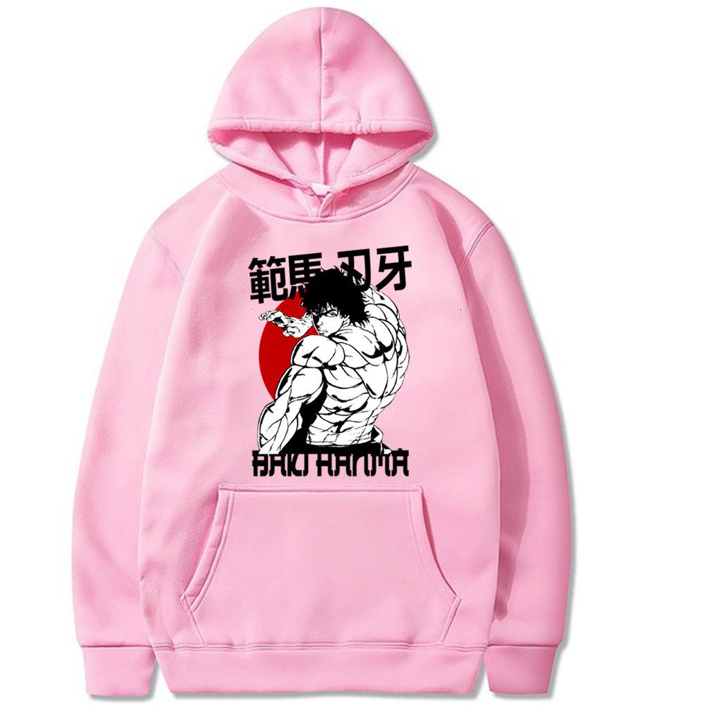 Hanma Baki The Grappler Japanese Animation Men's Hoodie Vintage Unisex Pullover Men Vintage Graphic Hoody Tops Clothing Oversize