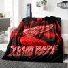 Name Custom Detroit Red Wings Logo Print Flannel Blanket High Quality Warm Comfortable Cover for All Seasons Perfect for Gifts Home Decor