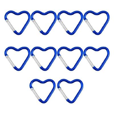 10pcs Mosquetones de Aluminio Resistentes en Forma de Corazón Llaveros Con Resorte de Alta Resistencia para Accesorio de Sujeción Segura de Llaves