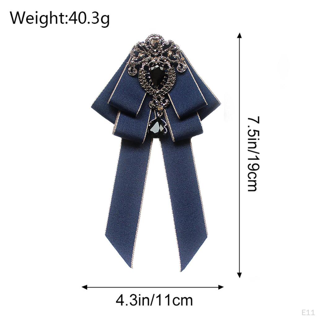 Bow Tie for Women Bowknot Necktie Vintage College Style Elegant Ribbon Formal Fashion Brooch Pin