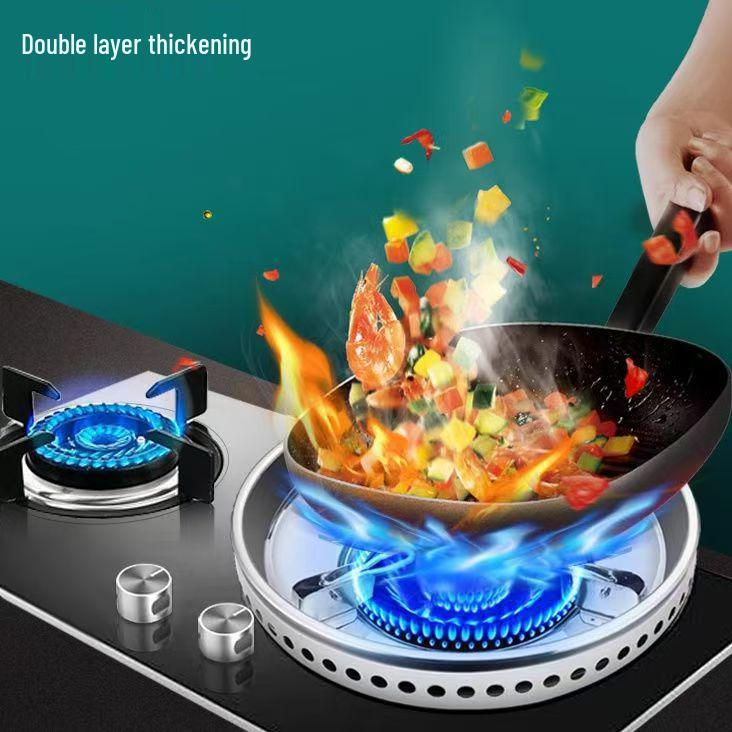 Stainless Steel Gas Stove with Windproof Magnetic Double-Layer Fire Ring Stand for Home Use