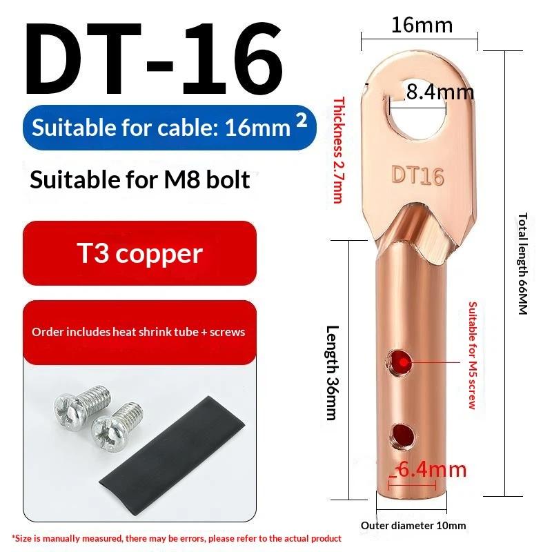 Cable Copper Joint Screw Fixed Copper Wire Nose Copper Aluminum Transition Terminal Aluminum Wire Ear Crimp Terminal Connector