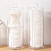 Round Acrylic Cotton Swab Box With Lid Dustproof Makeup Cotton Storage Toothpick Organizer Box