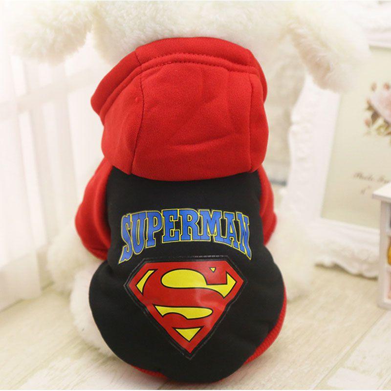 Cozy Superman Dog Clothes Small Pet Hoodie Coat For Winter Protection And Style