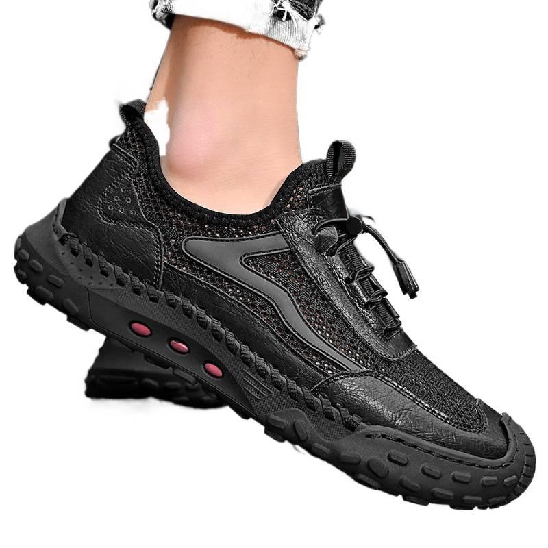Breathable Deodorant Thin Hollow Mesh Shoes Men's Outdoor Leisure Mesh Non-slip Wading