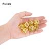 7 Pcs Yellow Blue Gear Wheel Metal Dice Hollow Metal Polyhedral Dice Set Suitable for Role-Playing RPG  Board Game Card Game